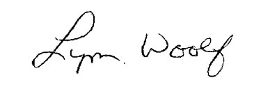 Lynn Woolf signature