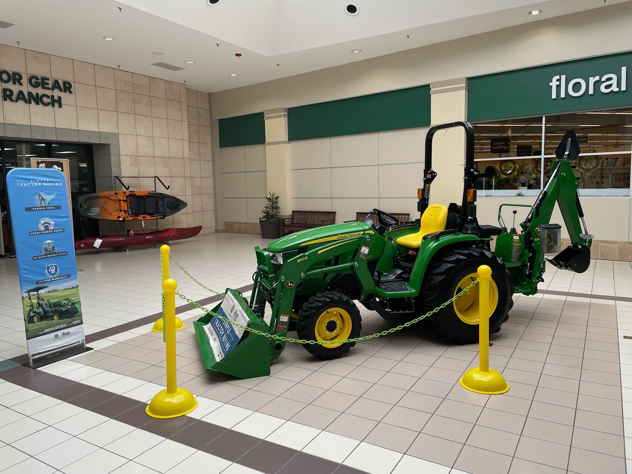 John Deere tractor in mall