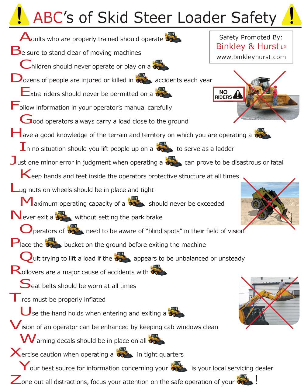 Skid Steer Loader Safety ABC