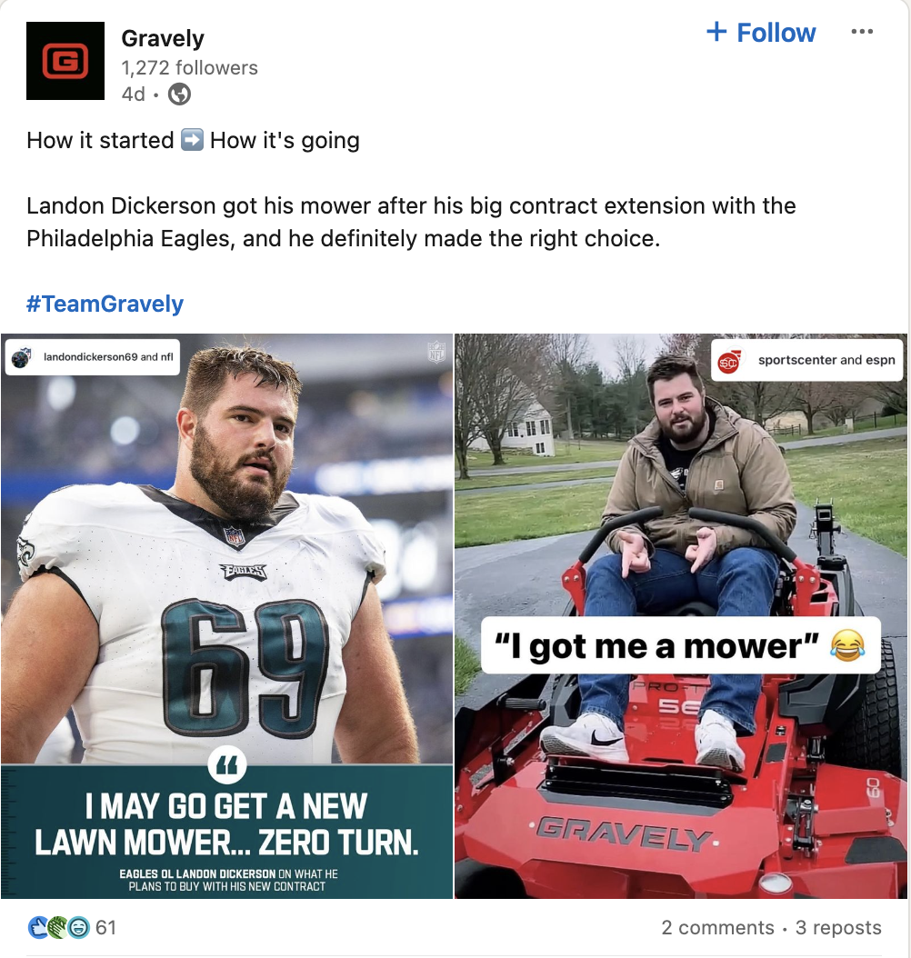 Landon Dickerson Gravely zero-turn mower