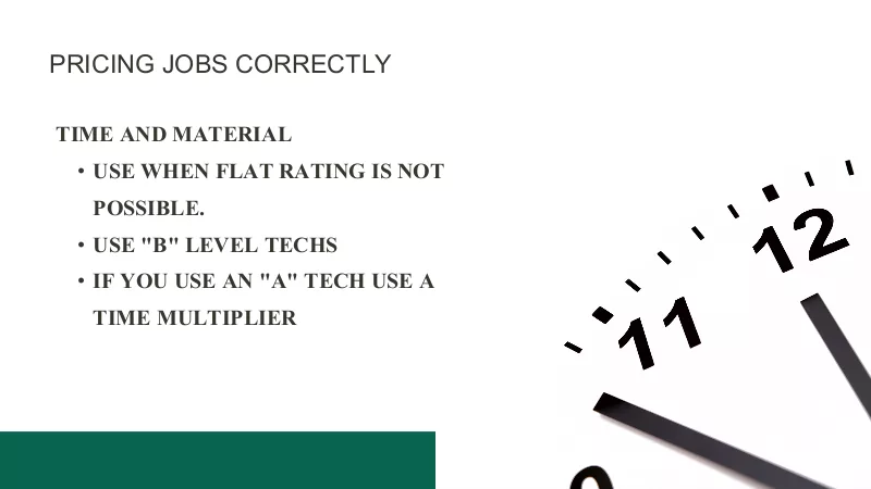 A graphic explaining time and material