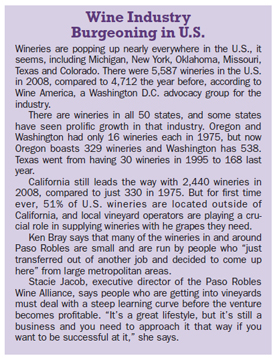 Wine Industry Burgeoning in U.S.